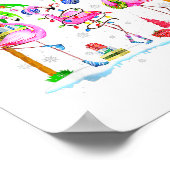 Prettig kerstfeest Flamingo Kerst Palmboom Licht T Poster (Hoek)