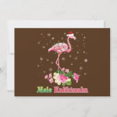 Prettig kerstfeest flamingo kerstman vrolijk kaart (Voorkant)