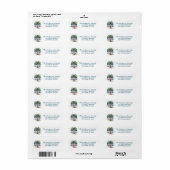Prettig kerstfeest Flamingo Palmboom Retouradres Etiket (Full Sheet)