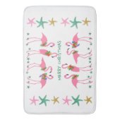 Prettig kerstfeest Flamingo's Zeester Decoratie Badmat (Voorkant Verticaal)