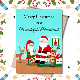 Prettig kerstfeest Flebotomist Sint en rendieren Kaart