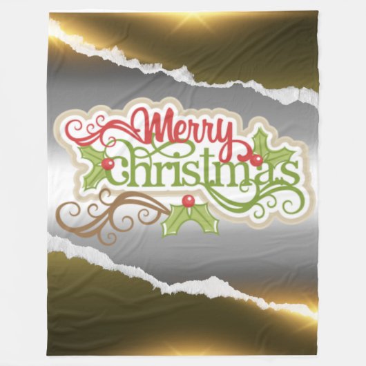 Prettig kerstfeest fleece deken (Voorkant)