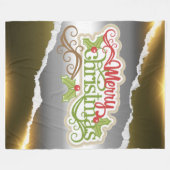 Prettig kerstfeest fleece deken (Voorkant (Horizontaal))