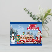 Prettig kerstfeest folie feestdagen briefkaart (Staand Voorkant)
