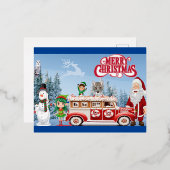 Prettig kerstfeest folie feestdagen briefkaart (Voorkant / Achterkant)
