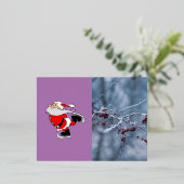 Prettig kerstfeest folie feestdagen briefkaart (Staand Voorkant)