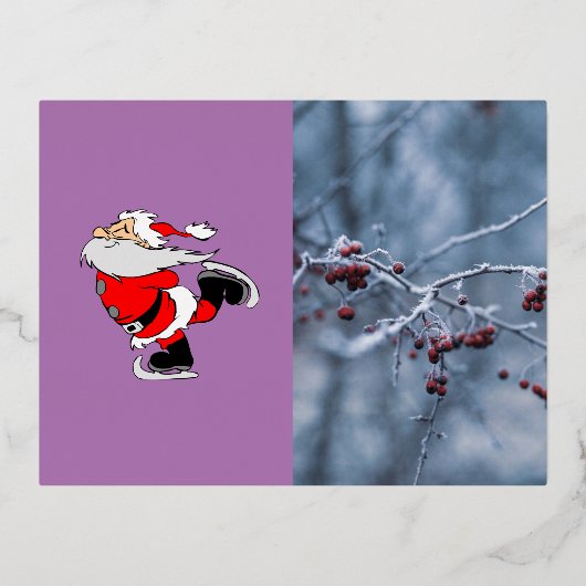 Prettig kerstfeest folie feestdagen briefkaart (Voorkant)