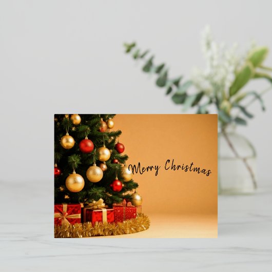 Prettig kerstfeest folie feestdagen briefkaart (Staand Voorkant)