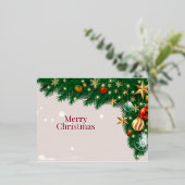 Prettig kerstfeest folie feestdagen briefkaart (Staand Voorkant)