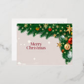 Prettig kerstfeest folie feestdagen briefkaart (Voorkant / Achterkant)