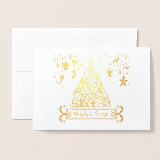 Prettig kerstfeest folie kaarten (Voorkant met envelop)