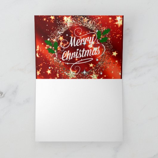 Prettig kerstfeest fonkel en schijn  kaart (Binnen)