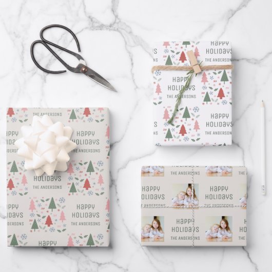 Prettig Kerstfeest Foto Inpakpapier Vel (Voorkant)