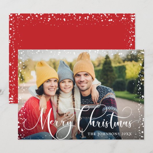 Prettig Kerstfeest FOTO Kerstgroet Feestdagenkaart (Voorkant / Achterkant)