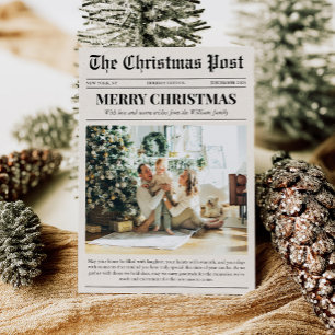 Prettig kerstfeest Foto Krant Feestdagenkaart