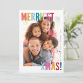 PRETTIG KERSTFEEST FOTO modern stevig gezin kleurr Feestdagenkaart (Staand voorkant)