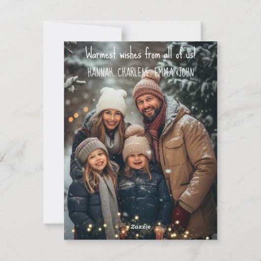 Prettig Kerstfeest Foto Winter Konijn Kerstmis Feestdagenkaart (Achterkant)