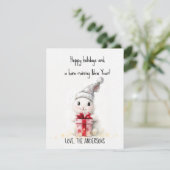 Prettig Kerstfeest Foto Winter Konijn Kerstmis Feestdagenkaart (Staand voorkant)