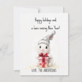 Prettig Kerstfeest Foto Winter Konijn Kerstmis Feestdagenkaart (Voorkant)