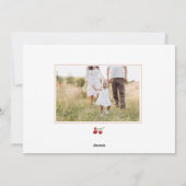 Prettig kerstfeest foto Winterloof rode bessen Feestdagenkaart (Achterkant)