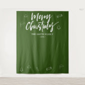 Prettig kerstfeest Fotohokje achtergrond Wandkleed (Voorkant)