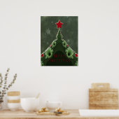 Prettig kerstfeest - Fractale boom en ster Poster (Keuken)