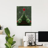 Prettig kerstfeest - Fractale boom en ster Poster (Thuiskantoor)