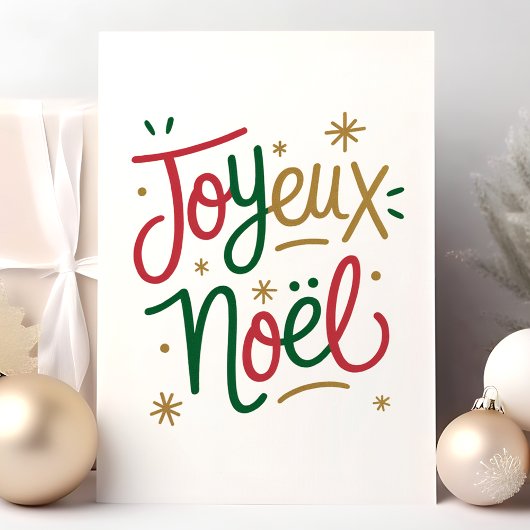 Prettig Kerstfeest Frans Kerstmis Feestdagen Kaart