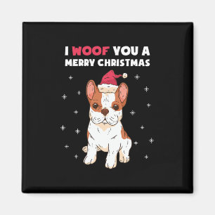 Prettig kerstfeest Franse Bulldog Hond Liefde Magneet