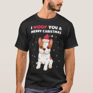 Prettig kerstfeest Franse Bulldog Hond Liefde T-shirt