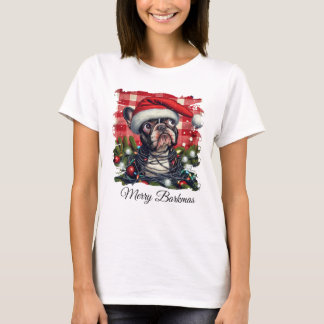 Prettig Kerstfeest Franse Bulldog Kerstmis T-shirt