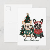 Prettig kerstfeest Franse Bulldoggen Feestdagenkaart (Voorkant / Achterkant)