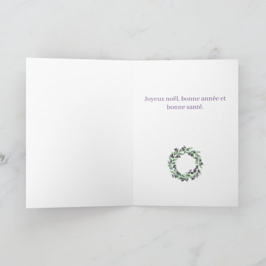 Prettig Kerstfeest, Franse Kerstkrans  Kerstkaart Feestdagen Kaart (Binnen)