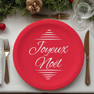 Prettig Kerstfeest - Franse Kerstwensen Papieren Bordje
