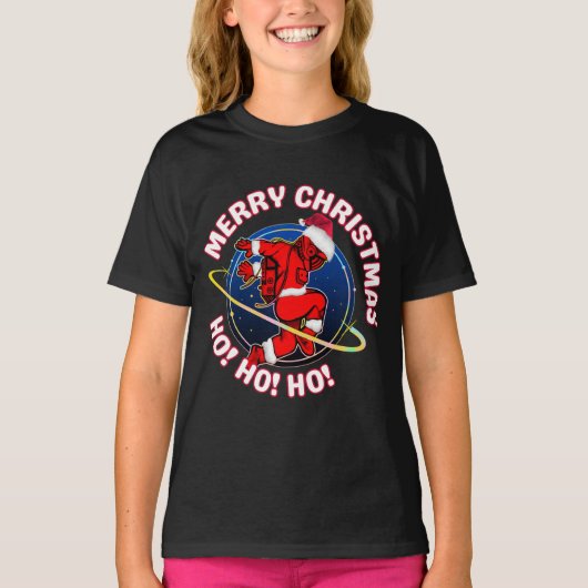 PRETTIG KERSTFEEST FUN SPACE ASTRONAUT T-SHIRT (Voorkant)