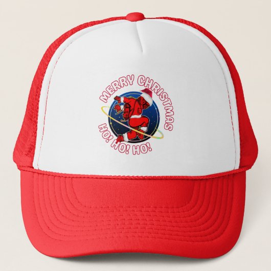 PRETTIG KERSTFEEST FUN SPACE ASTRONAUT TRUCKER PET (Voorkant)