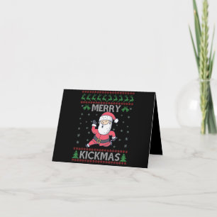 Prettig Kerstfeest Funny Karate Kerstman Kerst Fam Bedankkaart