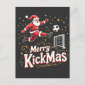 Prettig kerstfeest Funny Kerstman Voetballiefhebbe Briefkaart (Voorkant)