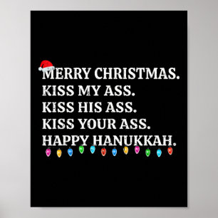 Prettig kerstfeest Funny Kiss My Xmas Mannen en Vr Poster