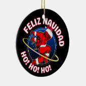 PRETTIG KERSTFEEST FUNNY SANTA ASTRONAUT KERAMISCH ORNAMENT (Rechts)