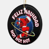 PRETTIG KERSTFEEST FUNNY SANTA ASTRONAUT KERAMISCH ORNAMENT (Links)
