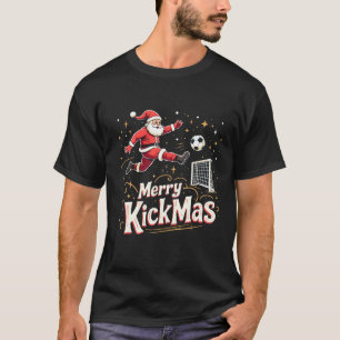 Prettig Kerstfeest Funny Santa Claus Voetbalfans T-shirt