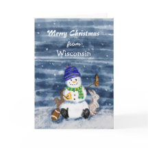 Prettig kerstfeest Funny waterverf Wisconsin  