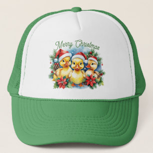 Prettig kerstfeest Fuzzy Baby Santa Eendjes Trucker Pet