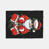 Prettig kerstfeest Gamer Kerstman Grappig Spelende Fleece Deken (Voorkant (Horizontaal))