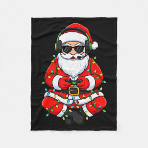 Prettig kerstfeest Gamer Kerstman Grappig Spelende Fleece Deken