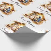 Prettig kerstfeest Geboorte Cadeaupapier (Hoek)