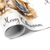 Prettig kerstfeest Geboorte Cadeaupapier (Rol Hoek)