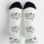 Prettig kerstfeest Gedrukt Premium Crew Sokken (Top)