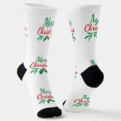 Prettig kerstfeest Gedrukt Premium Crew Sokken (Gebogen)